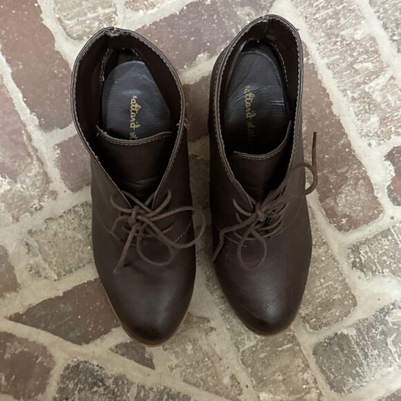 Altar’d‎ State Brown Ankle Boots Women 7.5 Selina Lace Up Bootie Block Heel - Picture 7 of 10